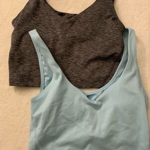 Gilly Hicks Charcoal and Sky Blue Sports Bras